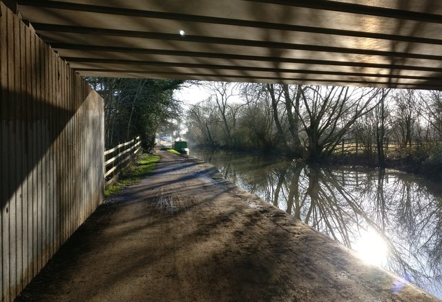 Under the A46 road bridge