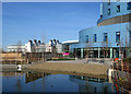 Blue sky, blue water, blue hospital