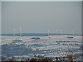 SN4732 : Fferm Wynt Alltwalis yn yr eira / Alltwalis Wind Farm in the snow by David Jones