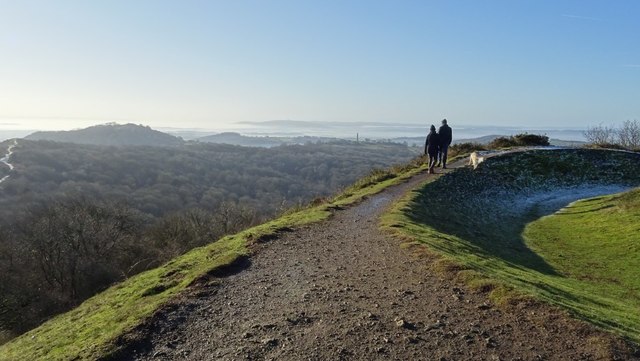 Walking on the earthworks of Millennium Hill
