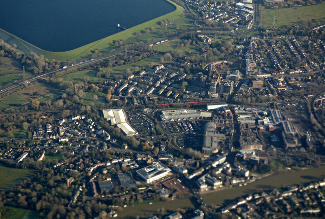 Staines Upon Thames from the air