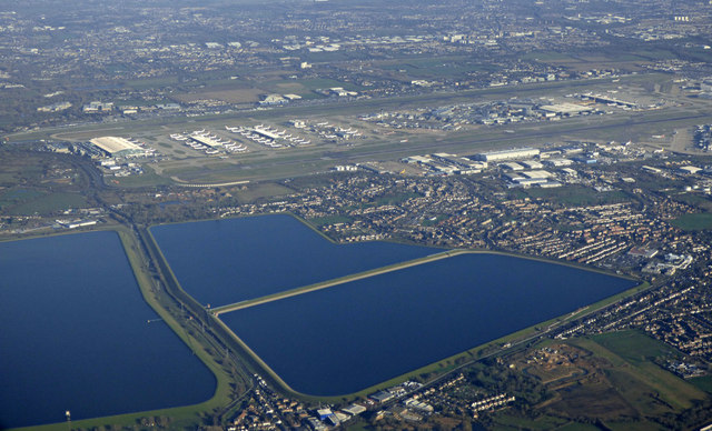 Staines reservoirs from the air