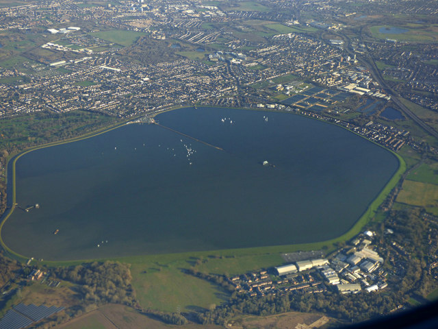 Queen Mary Reservoir from the air