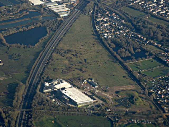 Shepperton Community Recycling Centre from the air