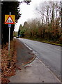 Warning sign - cyclists, Neath Road, Crynant