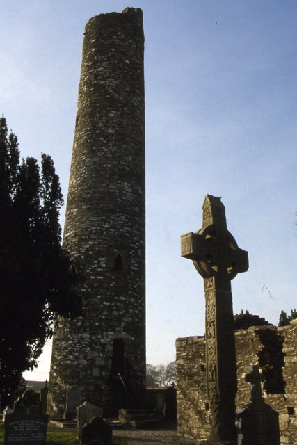 Monasterboice, Co Louth - Round Tower & Tall Cross