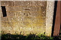 Benchmark on wall on north side of Orton Road