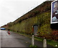 Brick wall at the eastern edge of a railway embankment, Gloucester