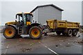 SO7844 : Tractor and trailer on former Qinetiq site by Philip Halling