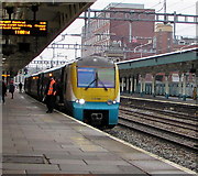 ST3088 : Transport for Wales dmu 175106 at platform 2, Newport station by Jaggery