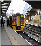 ST3088 : Manchester Piccadilly train at platform 4, Newport station by Jaggery