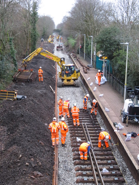 Track work underway around Birchgrove station