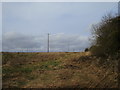 SK7919 : Fallow field and electricity line, Dovecot Nook Hill by Jonathan Thacker