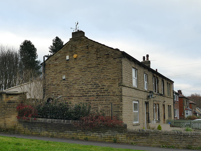 Houses with weathervane, Long Lane, Dalton