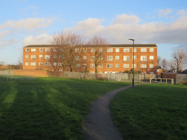 Path and flats near Enfield © Malc McDonald :: Geograph Britain and Ireland