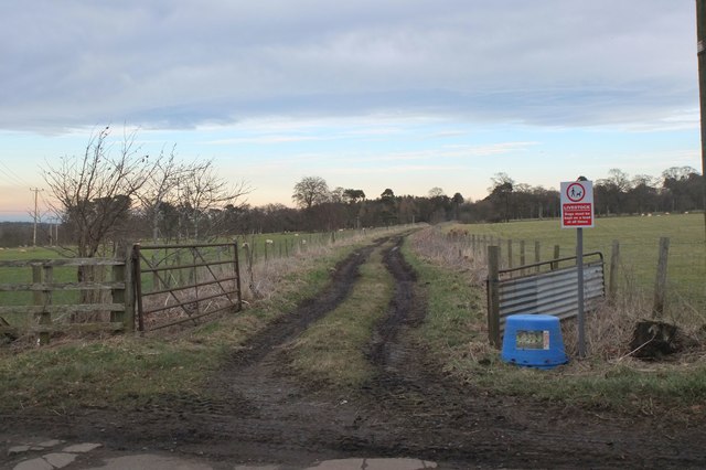 Former railway route near Rosslynlee