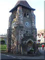 The clock tower on Dinghurst Road