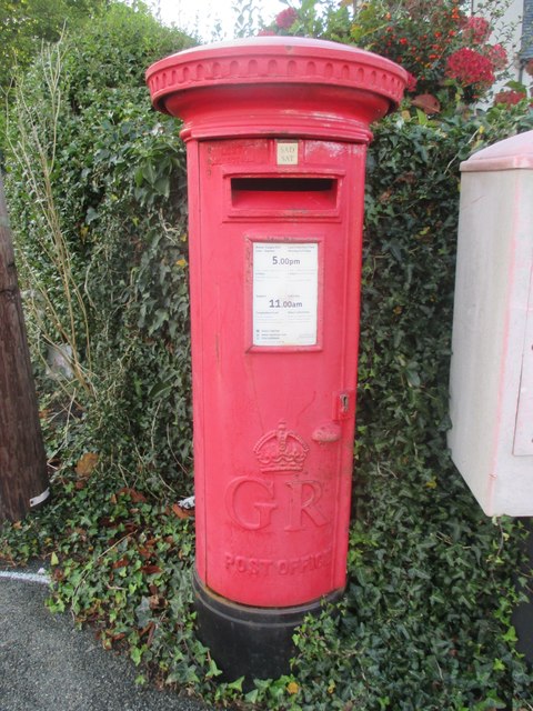 King George V pillar box on Penrhos... © Meirion cc-by-sa/2.0 ...