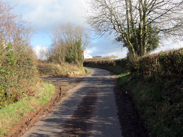 Heol ger Ffarm y Wern / Road near Wern... © Alan Richards cc-by-sa/2.0 ...