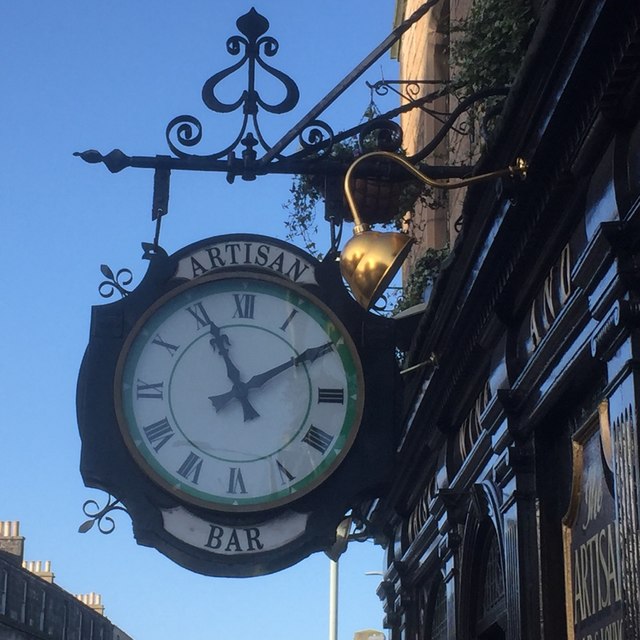 Clock, Artisan Bar © Richard Webb :: Geograph Britain and Ireland