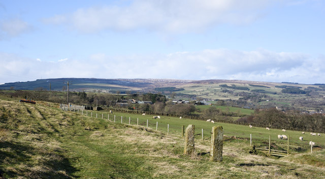 Gateposts along route of footpath