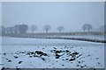 Snowy farmland at Whitecraigs, by Glassford