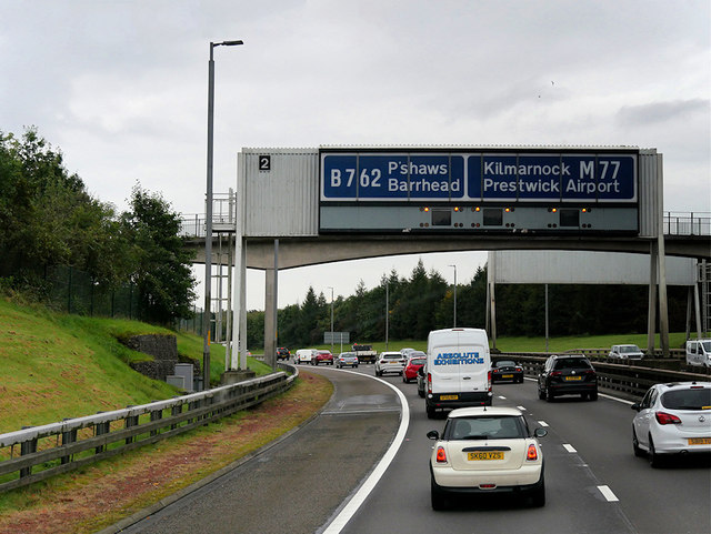 Sign Gantry at Junction 2 of the M77