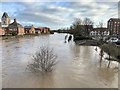 SK7954 : River Trent in flood in Newark by Andrew Abbott