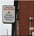 Excelsior Club & Institute name sign, Newport