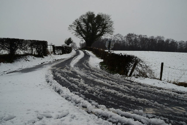 Slush along a minor Road, Creevangar... © Kenneth Allen cc-by-sa/2.0 ...