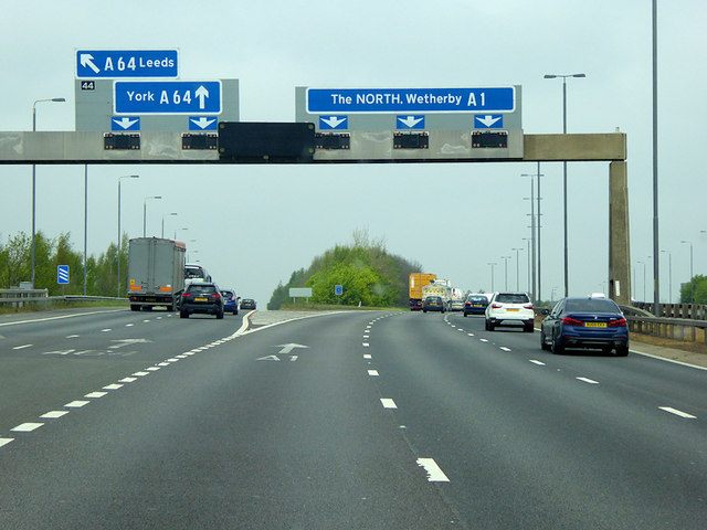 Northbound A1M, Bramham Crossroads © David Dixon :: Geograph Britain ...