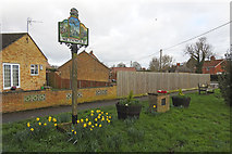 TL7394 : Methwold village sign and RAF Methwold memorial by Adrian S Pye