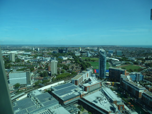 View looking east from the Spinnaker Tower