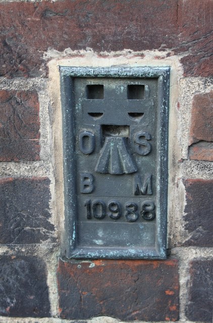 Benchmark bracket on former labour exchange, Spa Lane