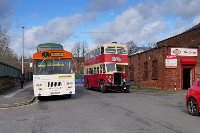 Heritage Buses outside the Museum of Transport