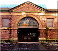 Blaenau Gwent crest over an entrance to Newport Market