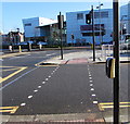 ST3188 : Pelican crossing across the exit from Friars Walk bus station, Newport by Jaggery
