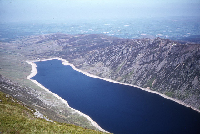 Llyn Cowlyd Reservoir as seen from the summit of Pen Llithrig y Wrach