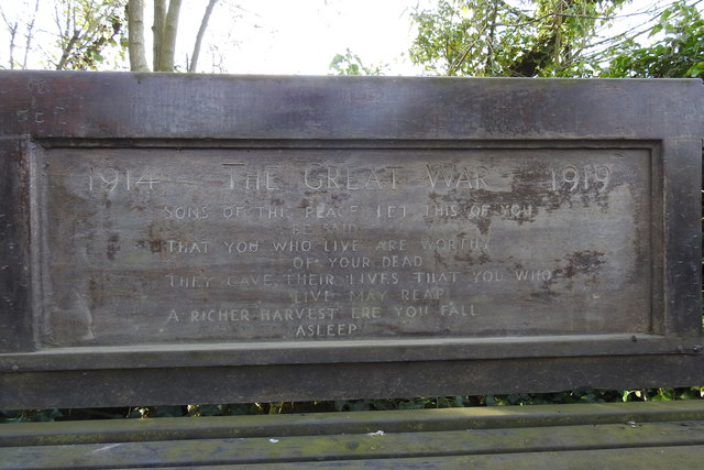 WW1 Memorial bench, Somerleyton (detail)