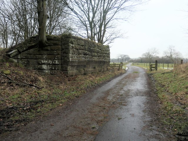 Abutment of former railway bridge, near Towler Hill