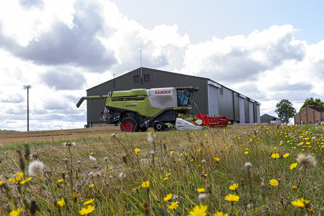 Claas combine at Churn Estate
