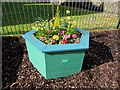 Flower tub alongside Station Road, Treorchy