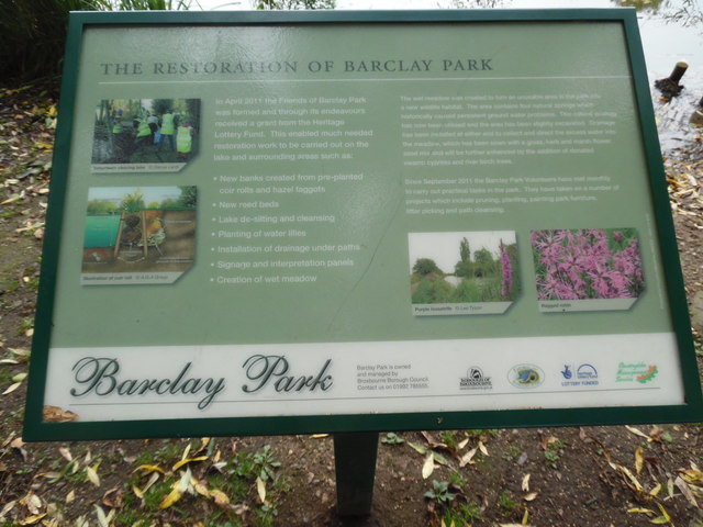 The Restoration of Barclay Park Information Board