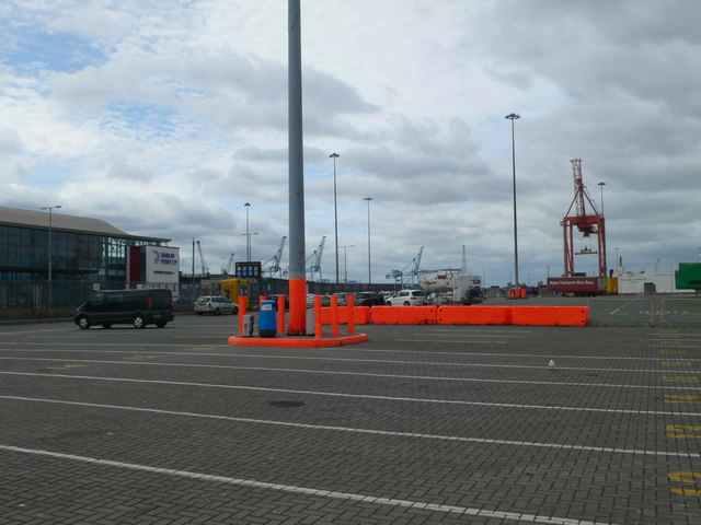Car parking area for boarding the ferry to Holyhead