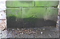 Benchmark on post at entrance to Victoria Embankment