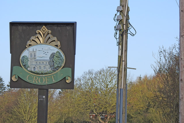 Village sign in church Lane, Croft, Lincs.