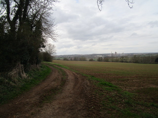 Farm track and Ketton cement works