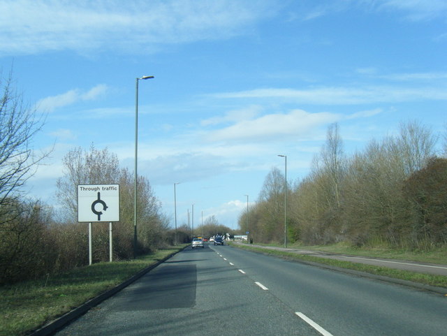 A38 northbound nears Tewkesbury