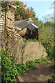 Destroyed shed above Torquay Academy