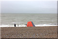 Fishing from the beach near Bishopstone